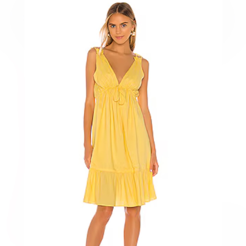 Majorelle Esther Midi Dress in Canary Yellow size Small $215